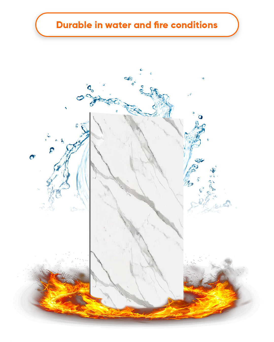 Ice Berg Grey New Marble Look Wallpanels