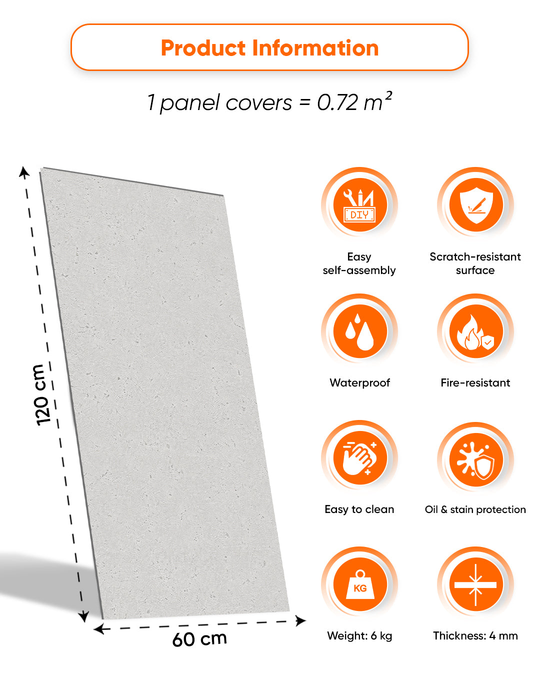SPC Wall Panel 60×120 cm | Waterproof Wall Cladding | Infinite Elegance