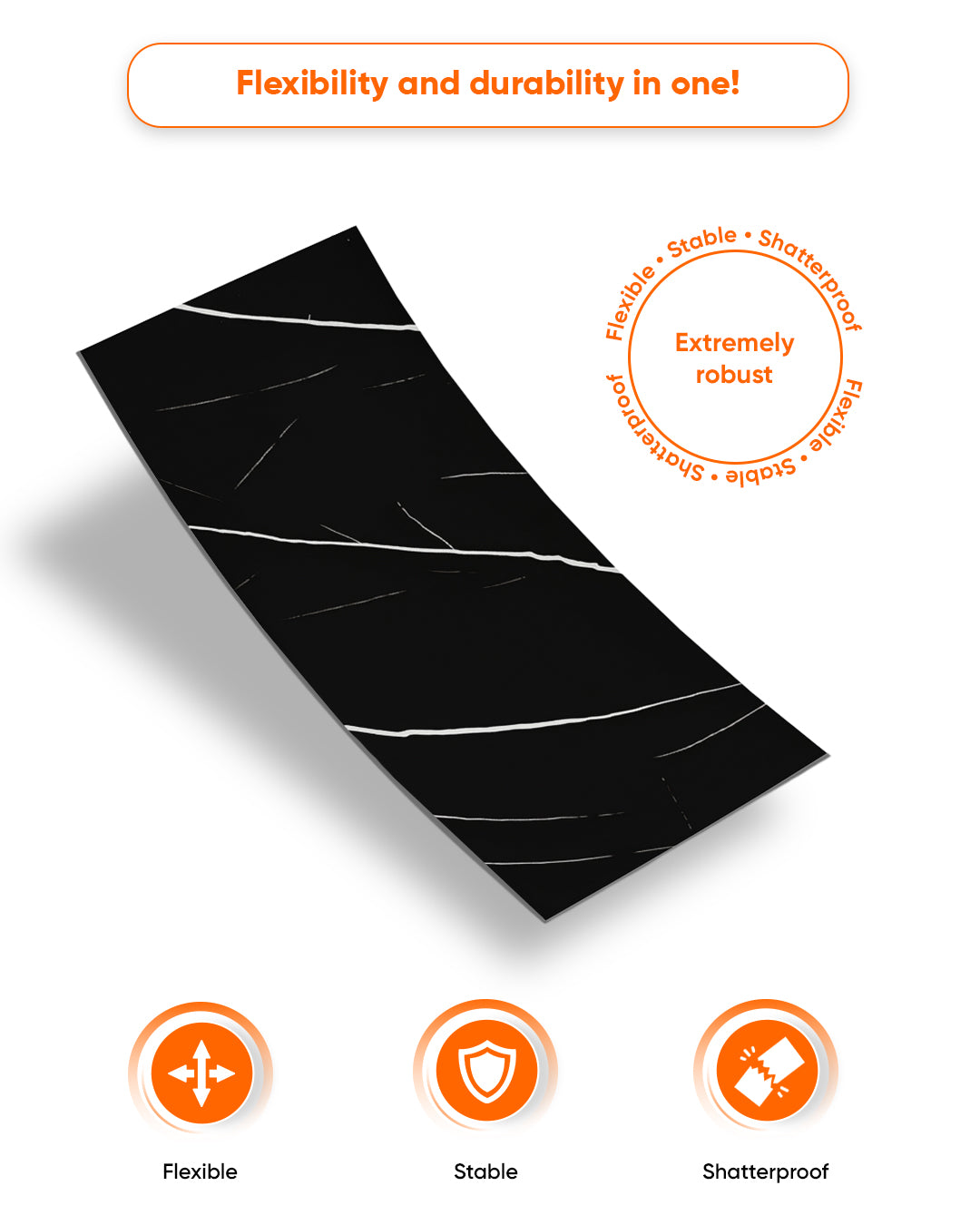 Black Lightning Marble Look Wallpanels