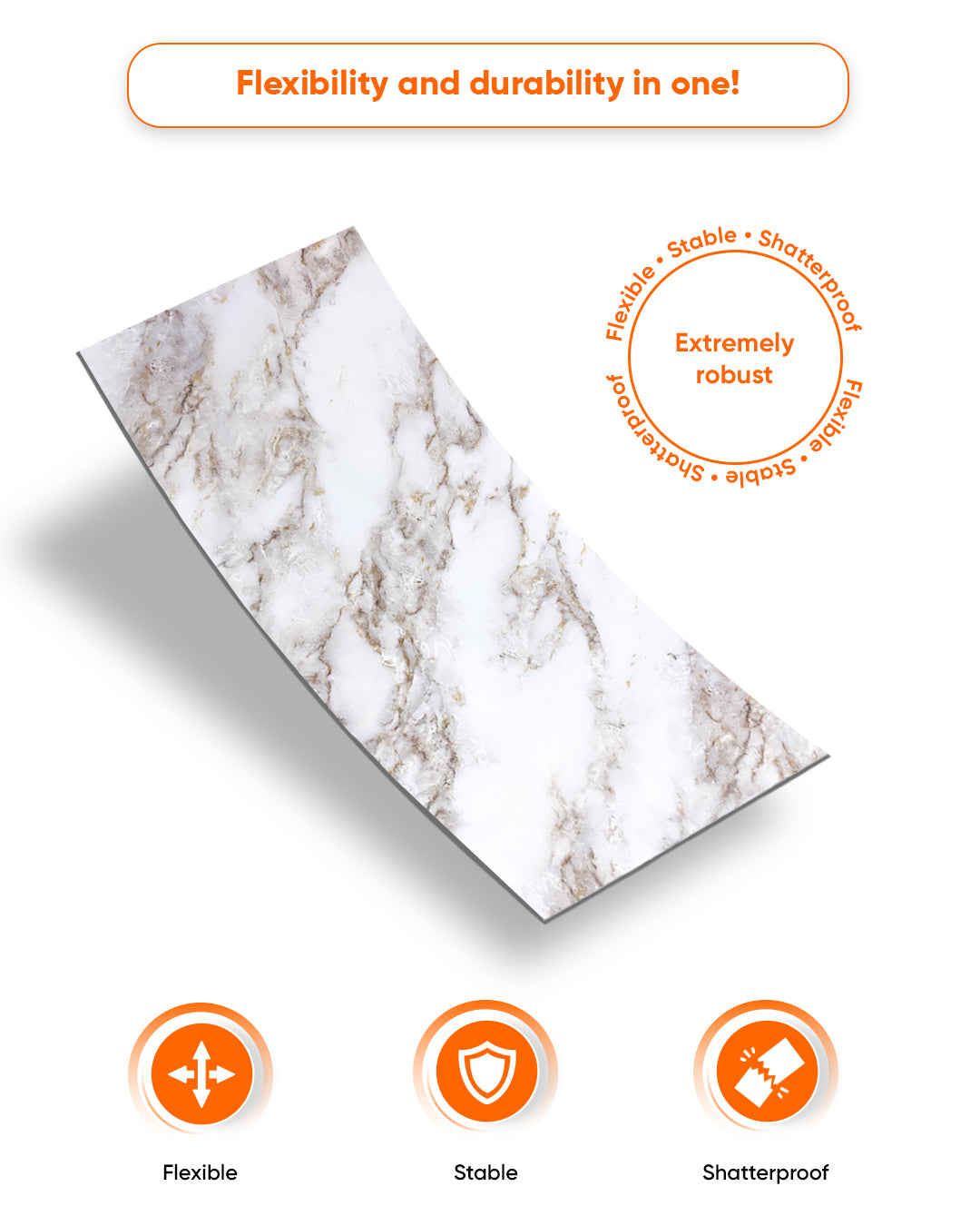 Ice Berg Beige Marble Look Wallpanels
