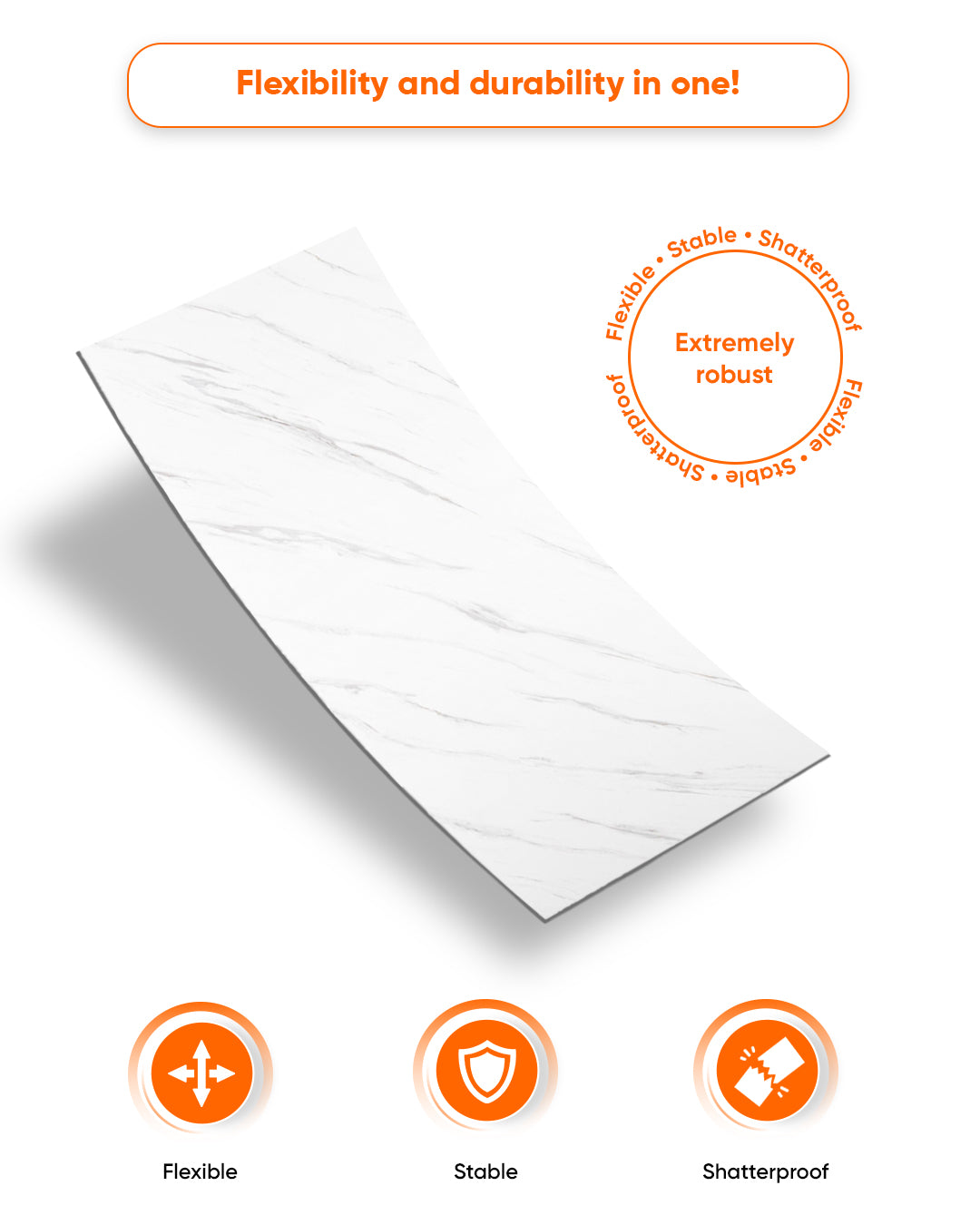 Ice Berg Grey Marble Look Wallpanels