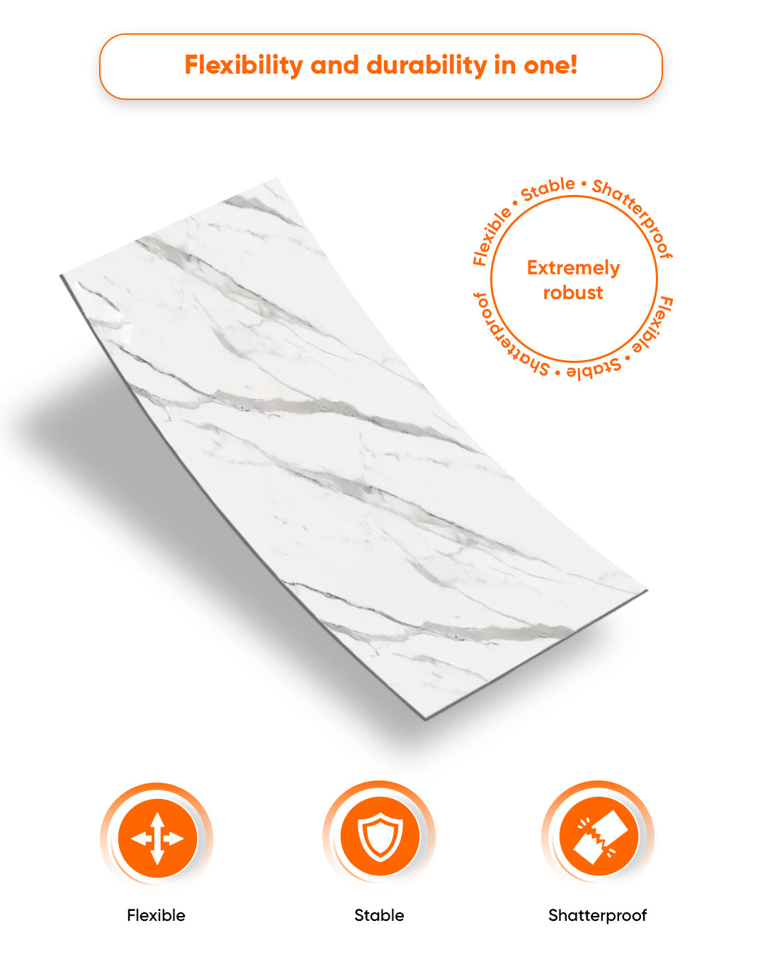 Ice Berg Grey New Marble Look Wallpanels