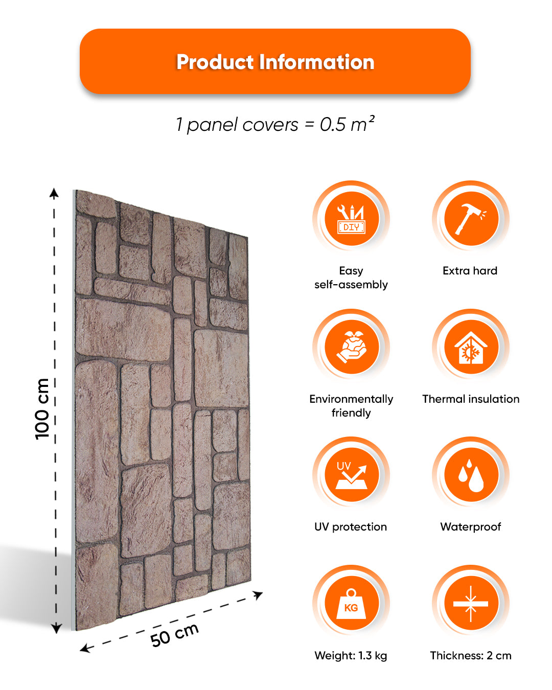 Ancient Traces K-03 3D Faux Mixed Wall Panels