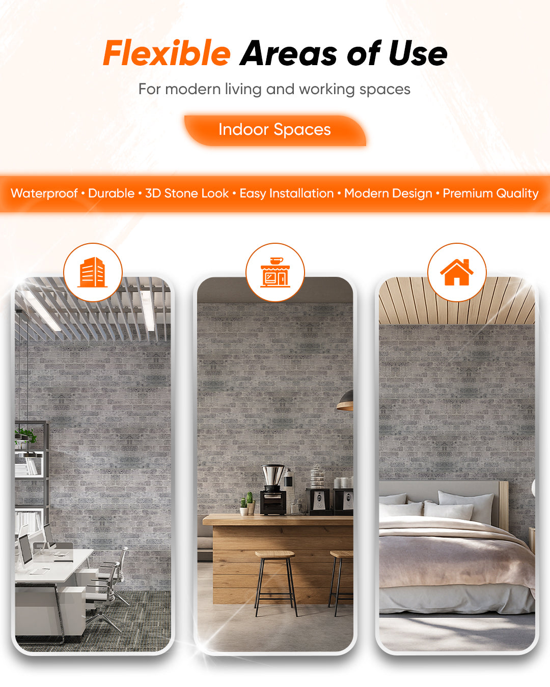 White Grey L-1702 3D Decorative Wall Panels