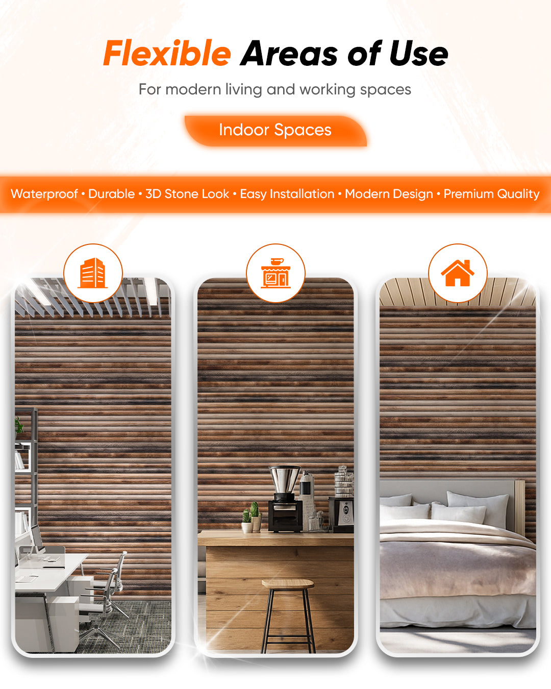Wall Cladding Wood Look 50×100×2 cm | 3D Wall Panels Made of Styrofoam | Rustic Wood OP-02