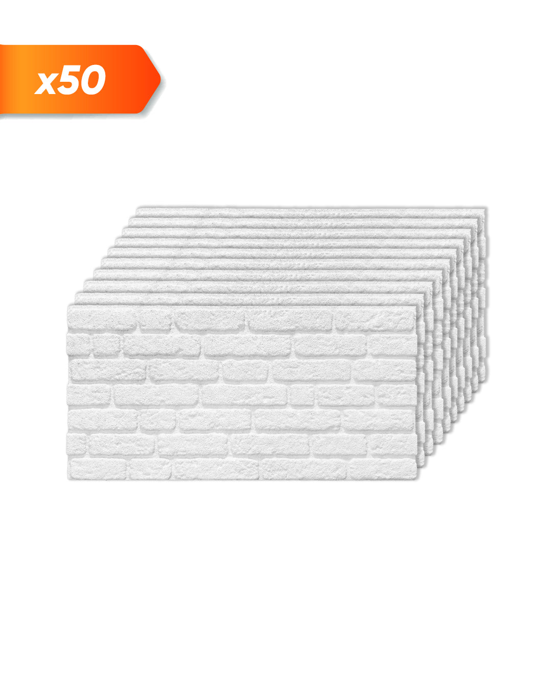 White Snow L-1900 3D White Brick Wall Panels