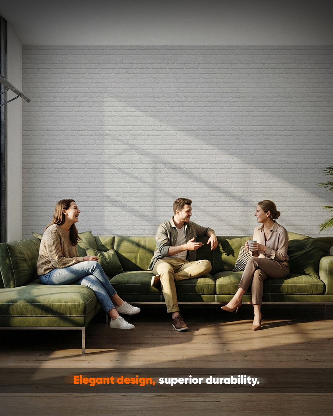 White Snow L-1900 3D White Brick Wall Panels