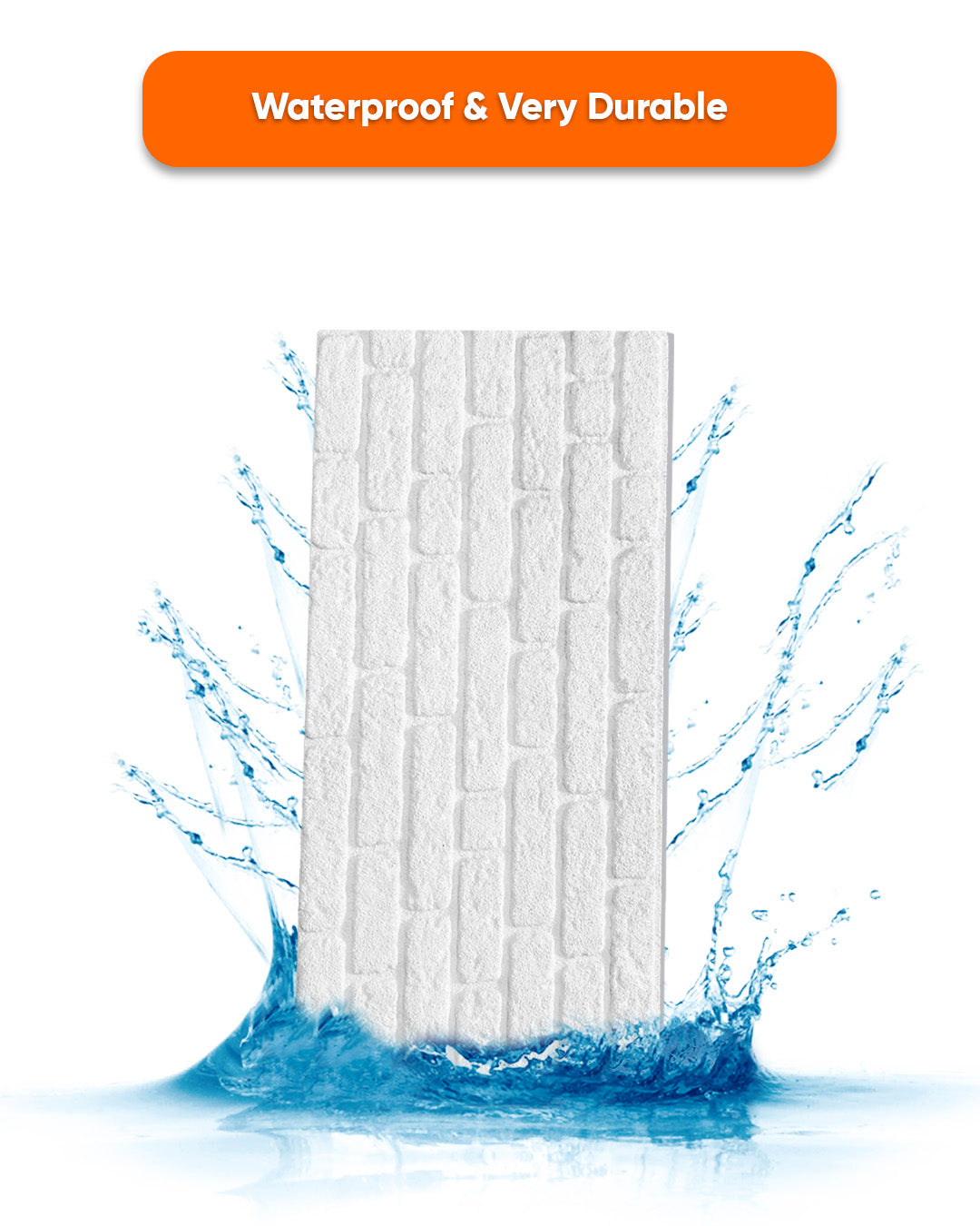 White Snow L-1900 3D White Brick Wall Panels