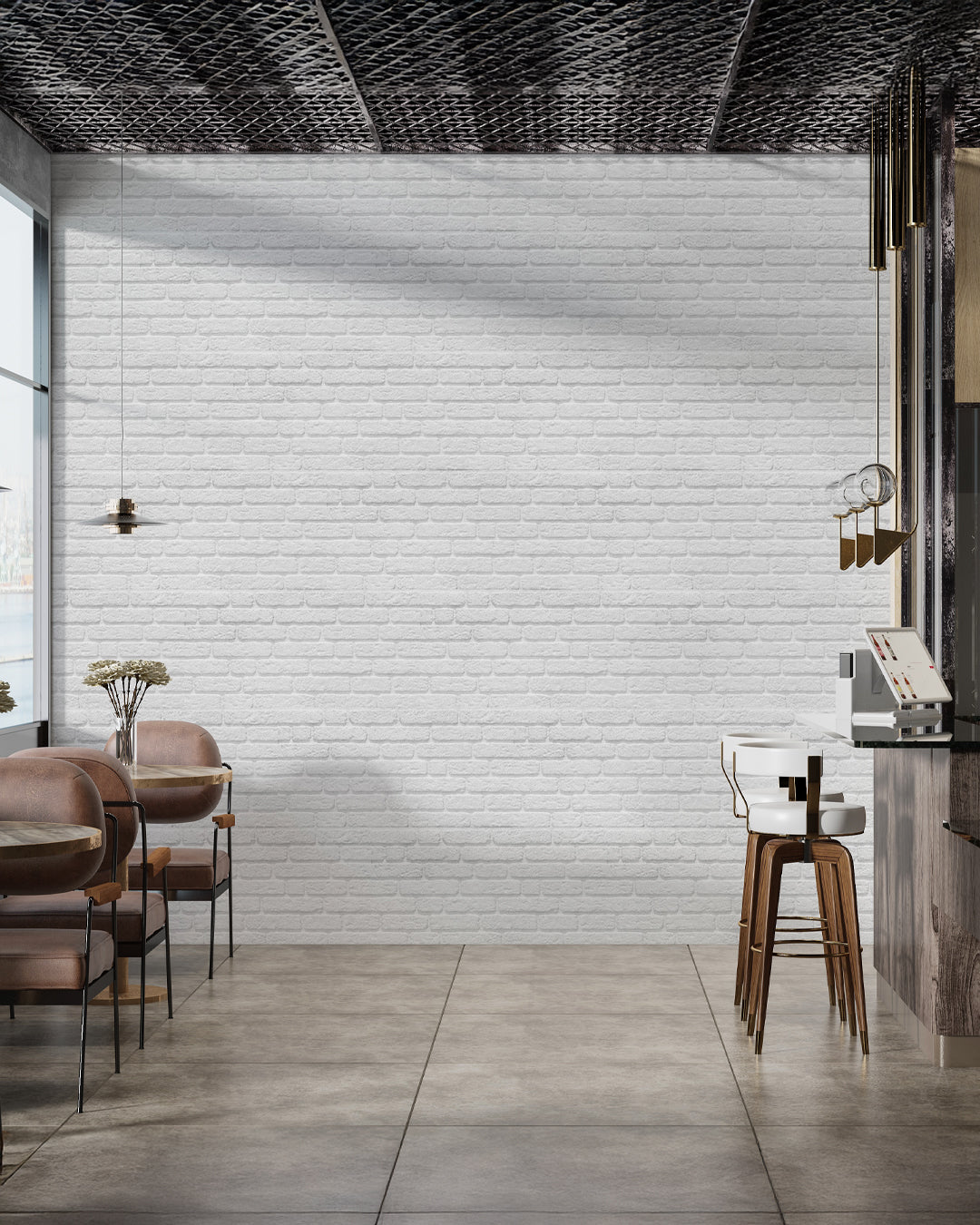 White Snow L-1900 3D White Brick Wall Panels
