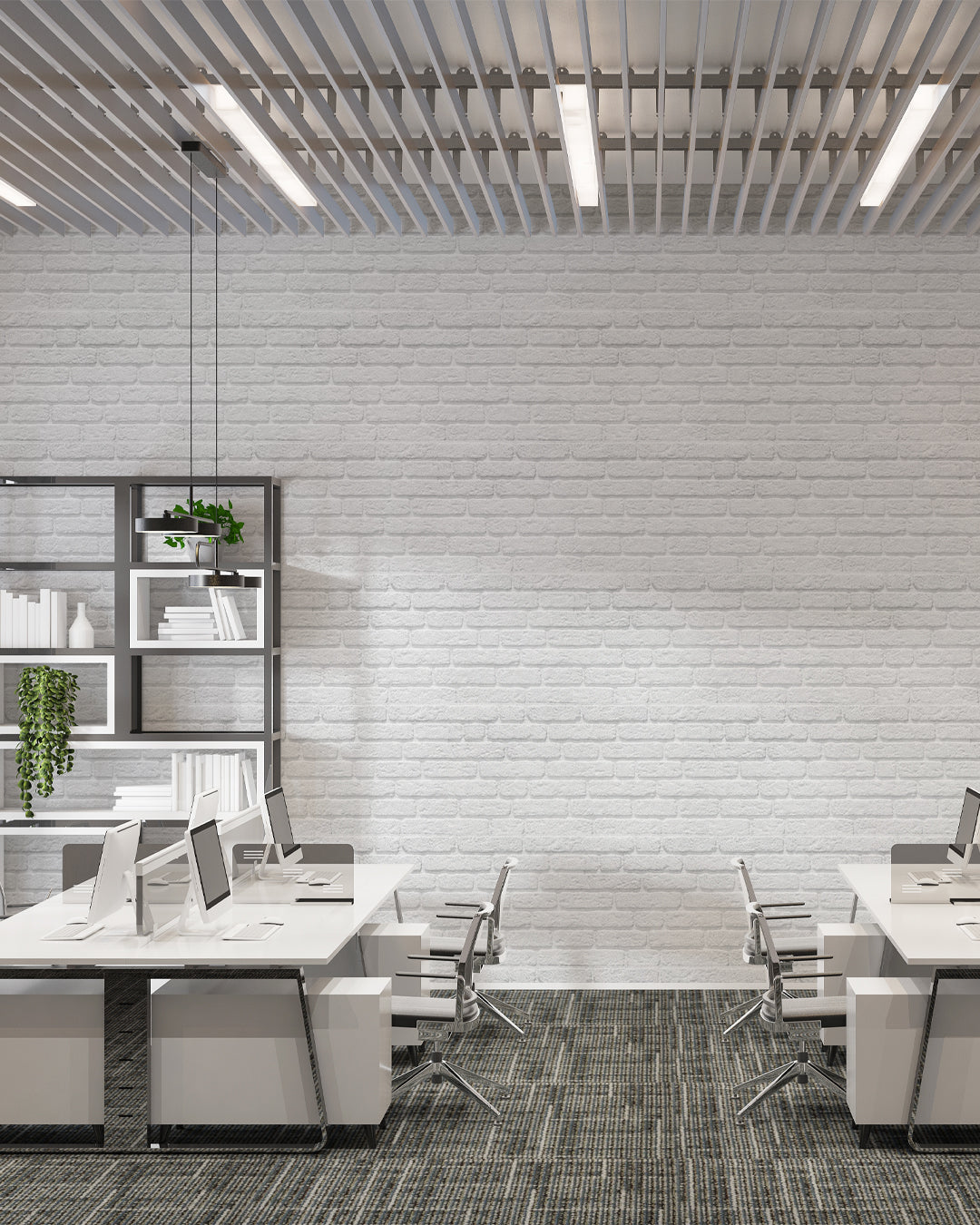White Snow L-1900 3D White Brick Wall Panels