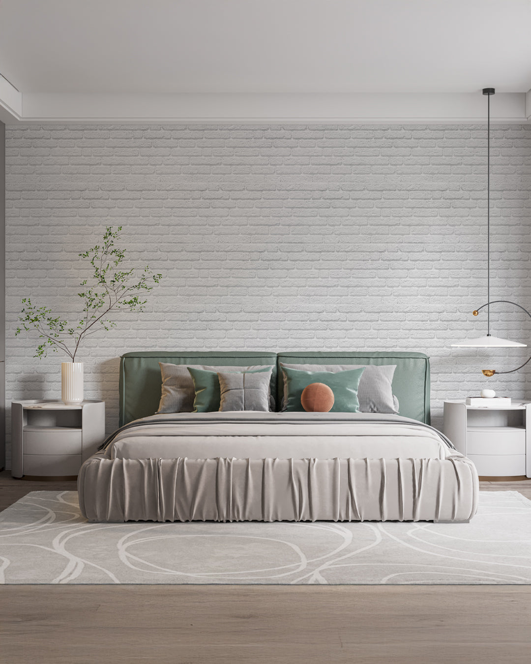 White Snow L-1900 3D White Brick Wall Panels