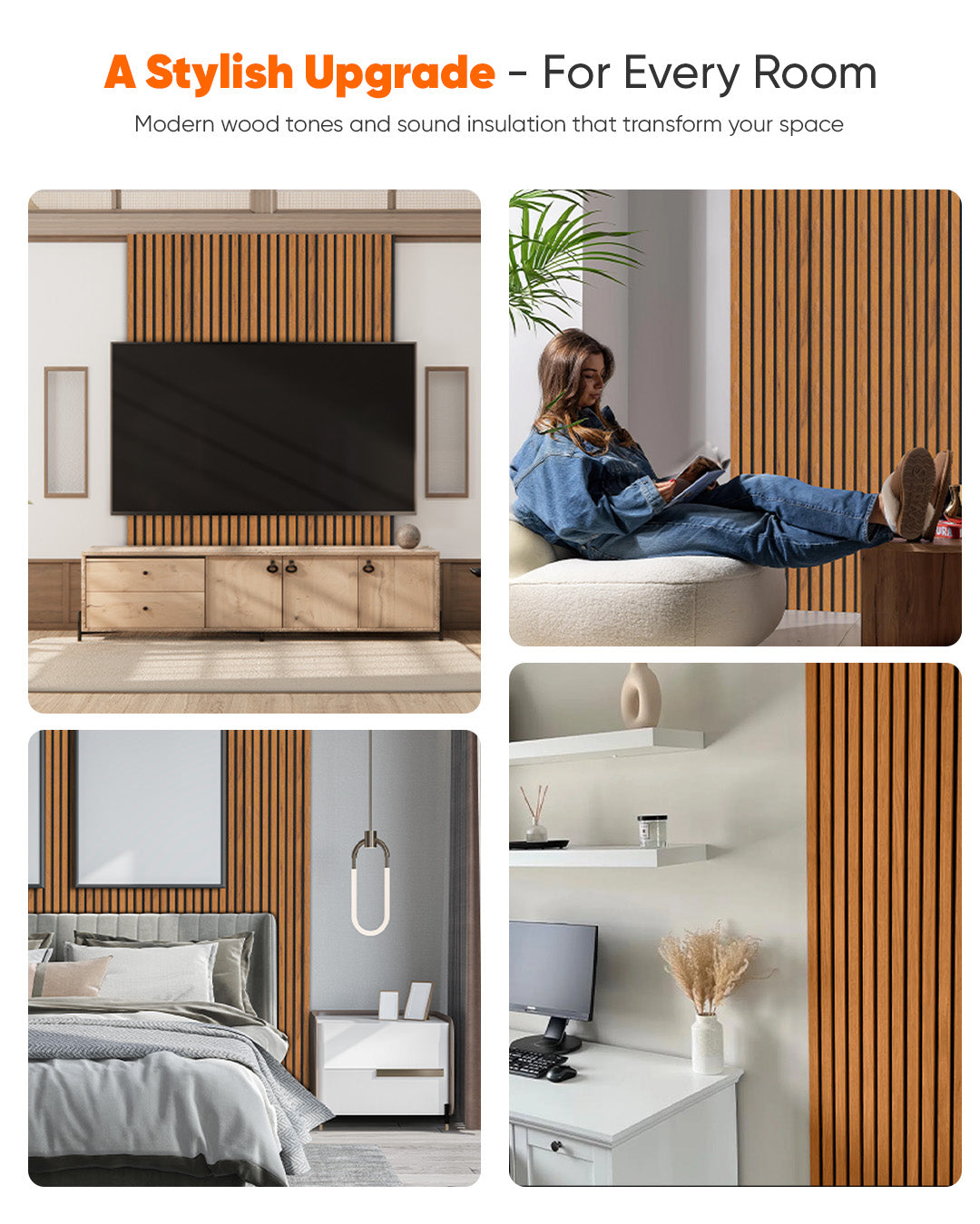 3D Acoustic Wood Panel 2-Piece Set – Walnut | Acoustic Panels 60x120 cm