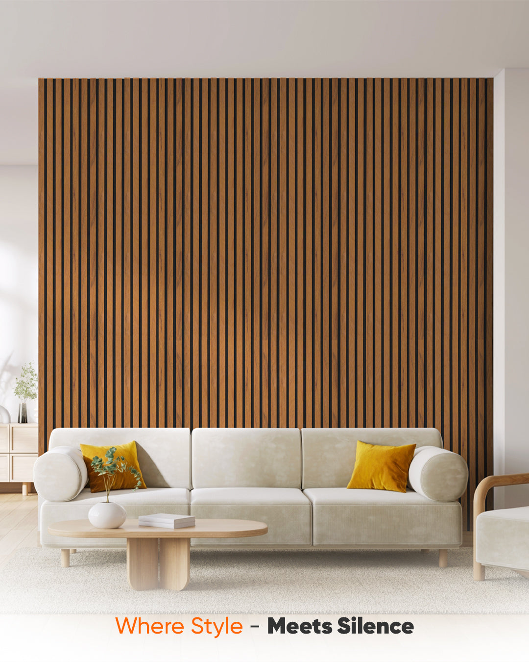 3D Acoustic Wood Panel 2-Piece Set – Walnut | Acoustic Panels 60x120 cm