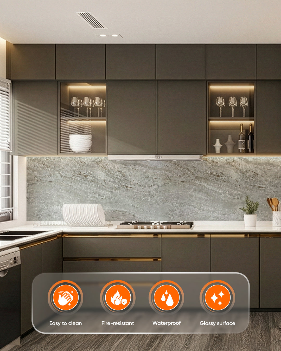 Mars Bubble Marble Look Wallpanels