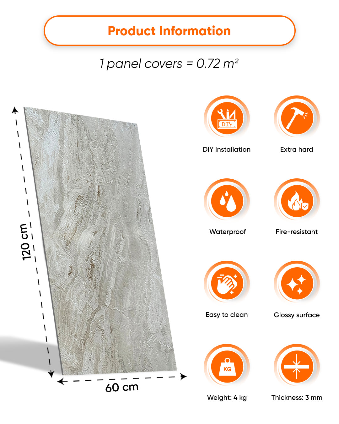 Mars Bubble Marble Look Wallpanels