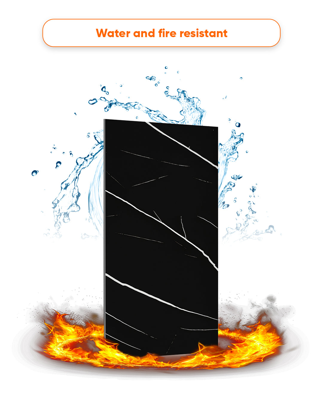 Black Lightning Marble Look Wallpanels