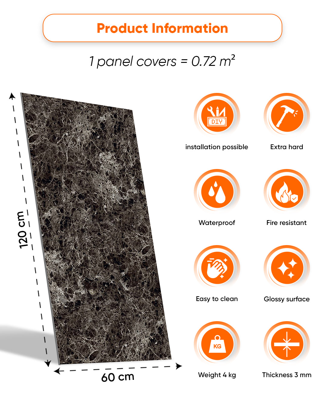 Emperador Dark Marble Look Wallpanels