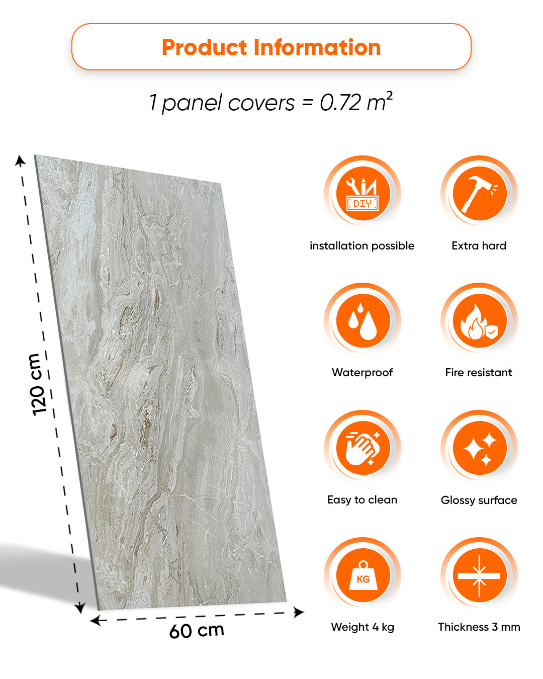 Mars Bubble Marble Look Wallpanels
