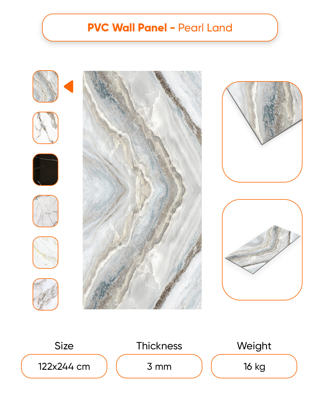 Pearl Land Marble Look Wallpanels