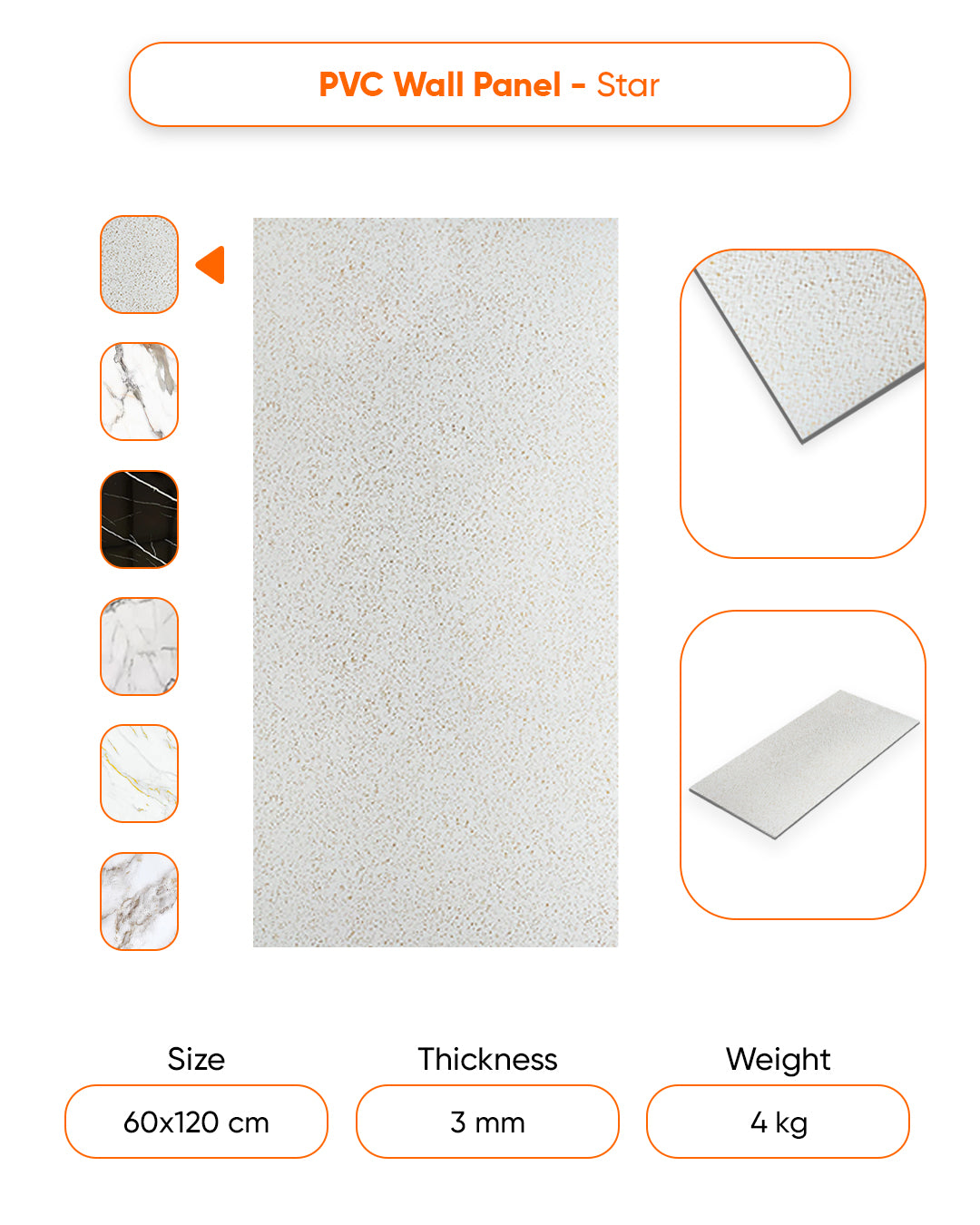 Star Marble Look Wallpanels