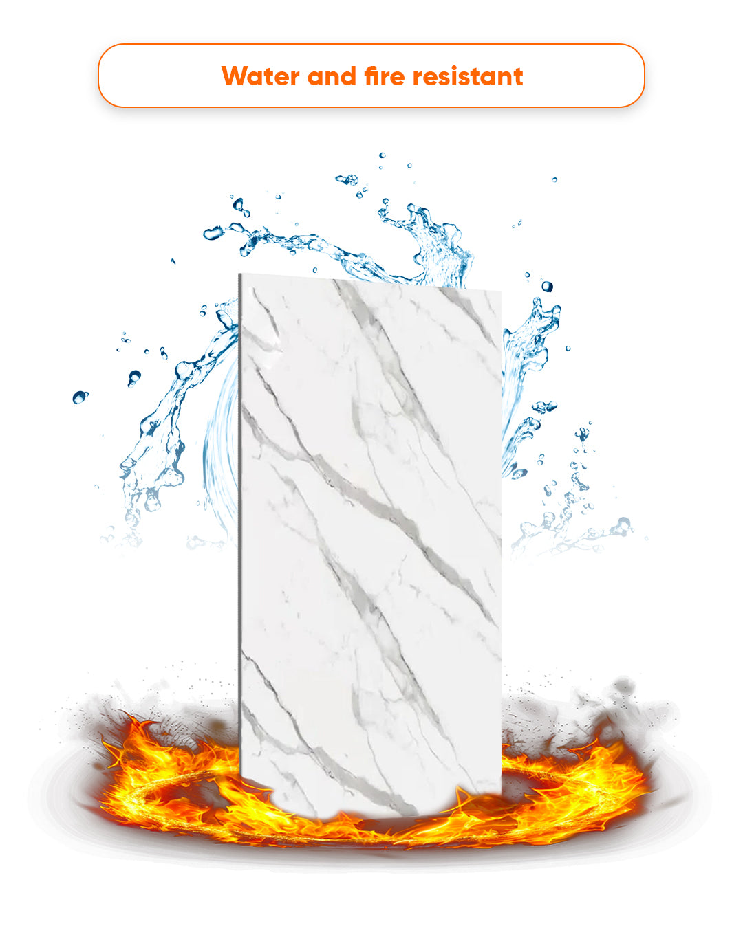 Ice Berg Grey New Marble Look Wallpanels