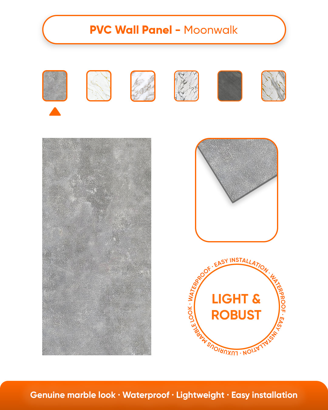 Moon Walk Marble Look Wallpanels