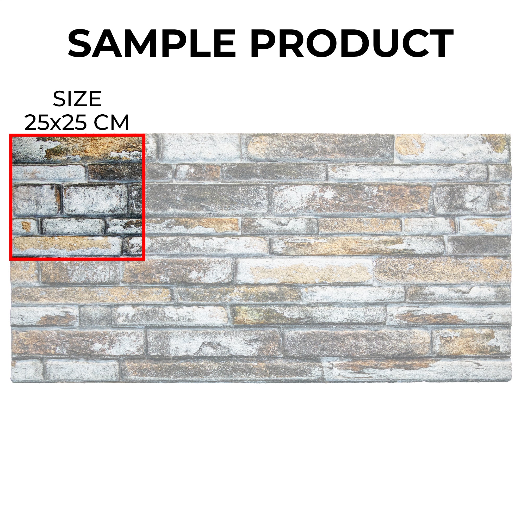 Sample Product 25x25 cm Mountain Touch N-08 3D Bricks Effect Wall Panels