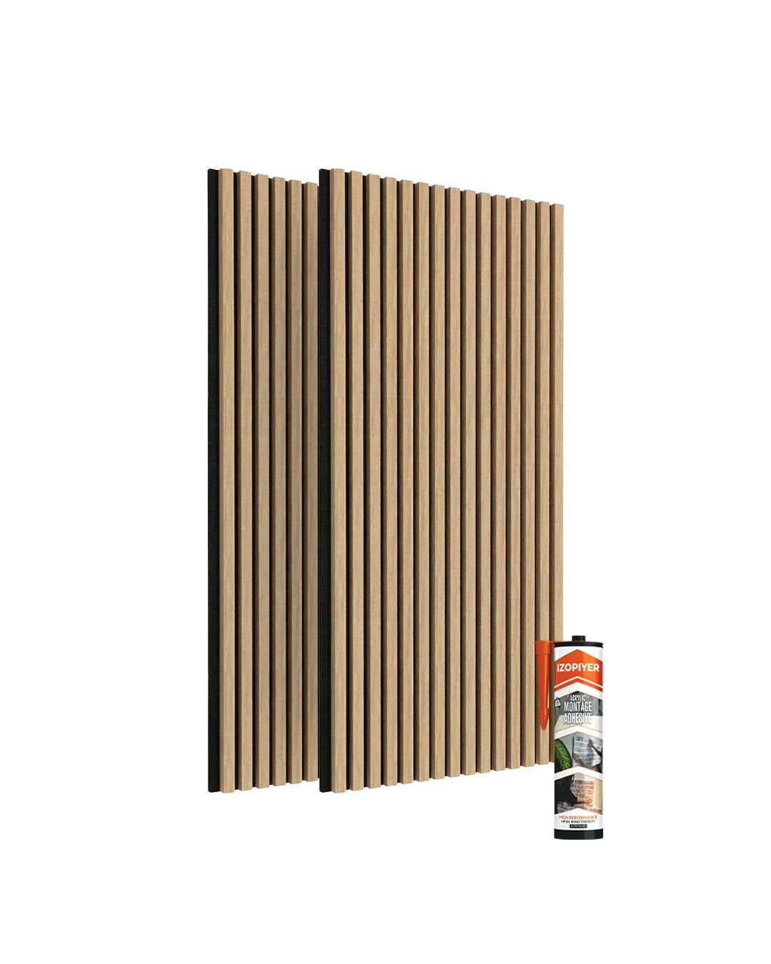 3D Acoustic Wood Panel 2-Piece Set – Natural | Acoustic Panels 60x120 cm