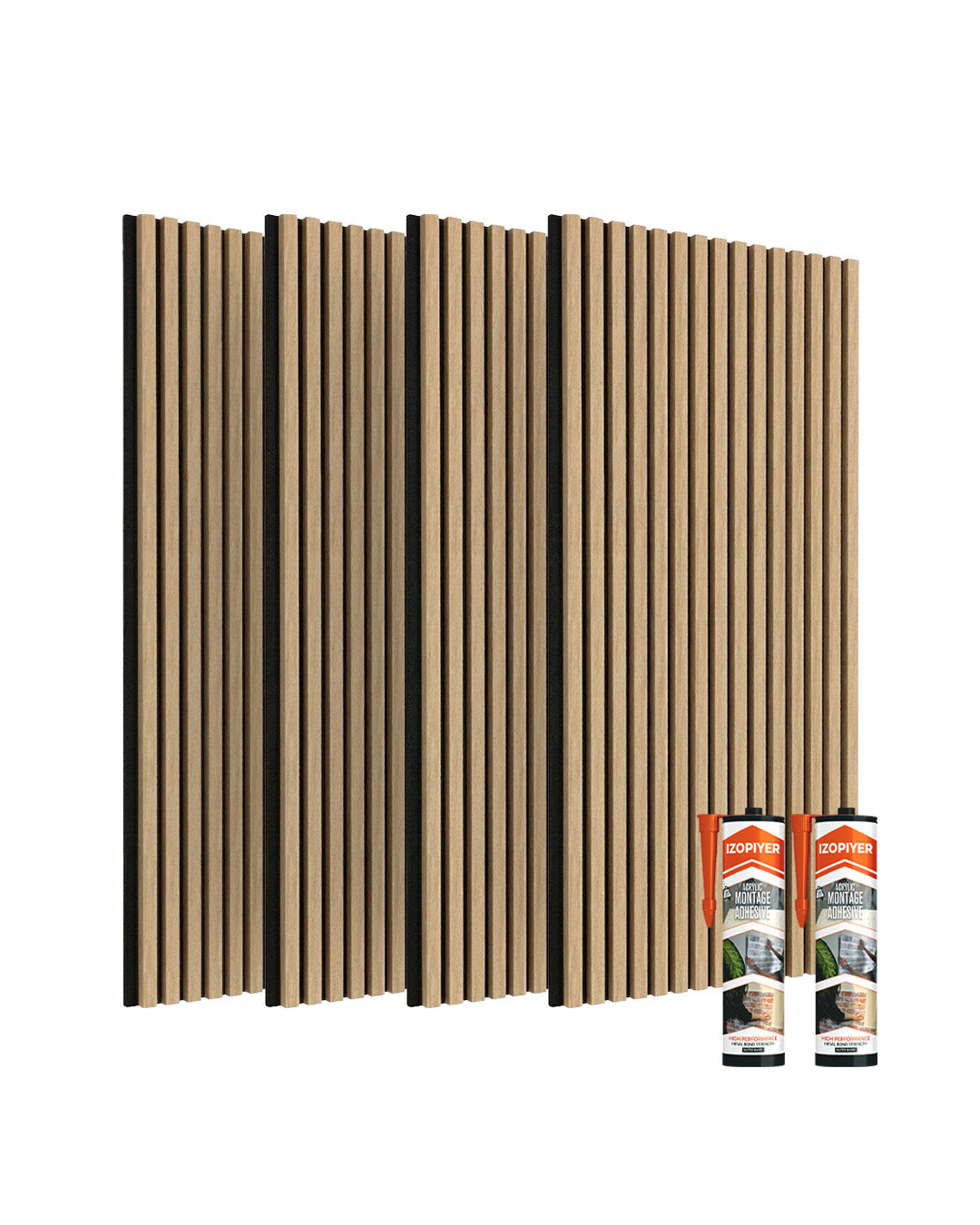 3D Acoustic Wood Panel 2-Piece Set – Natural | Acoustic Panels 60x120 cm