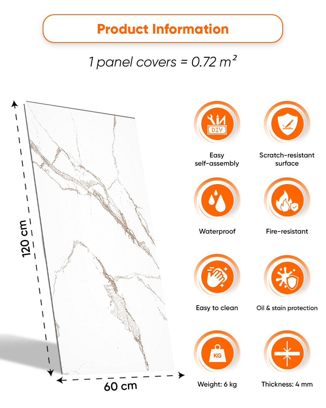 SPC Wall Panel 60×120 cm | Waterproof Wall Cladding | Nordic Calm