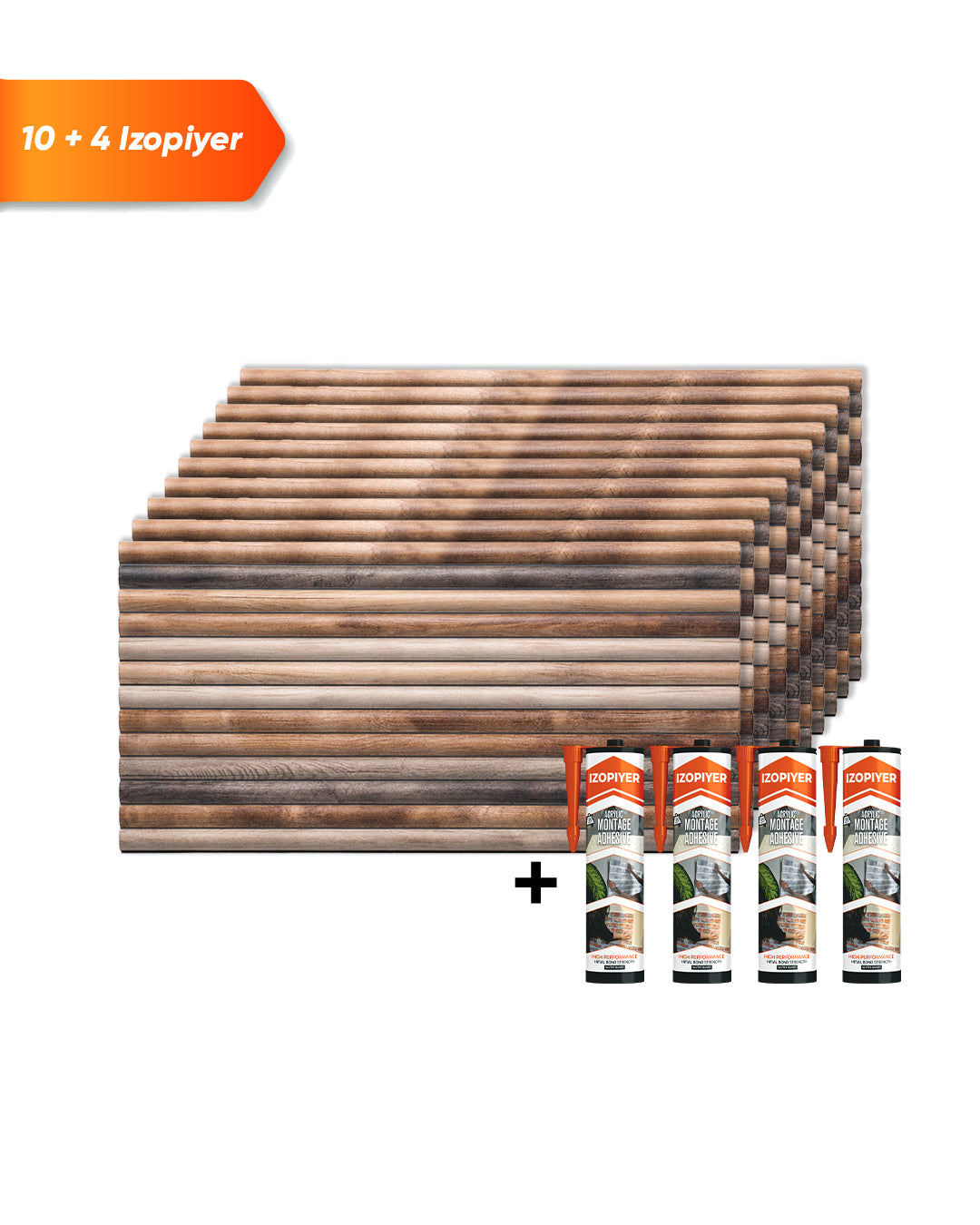 Wall Cladding Wood Look 50×100×2 cm | 3D Wall Panels Made of Styrofoam | Rustic Wood OP-02
