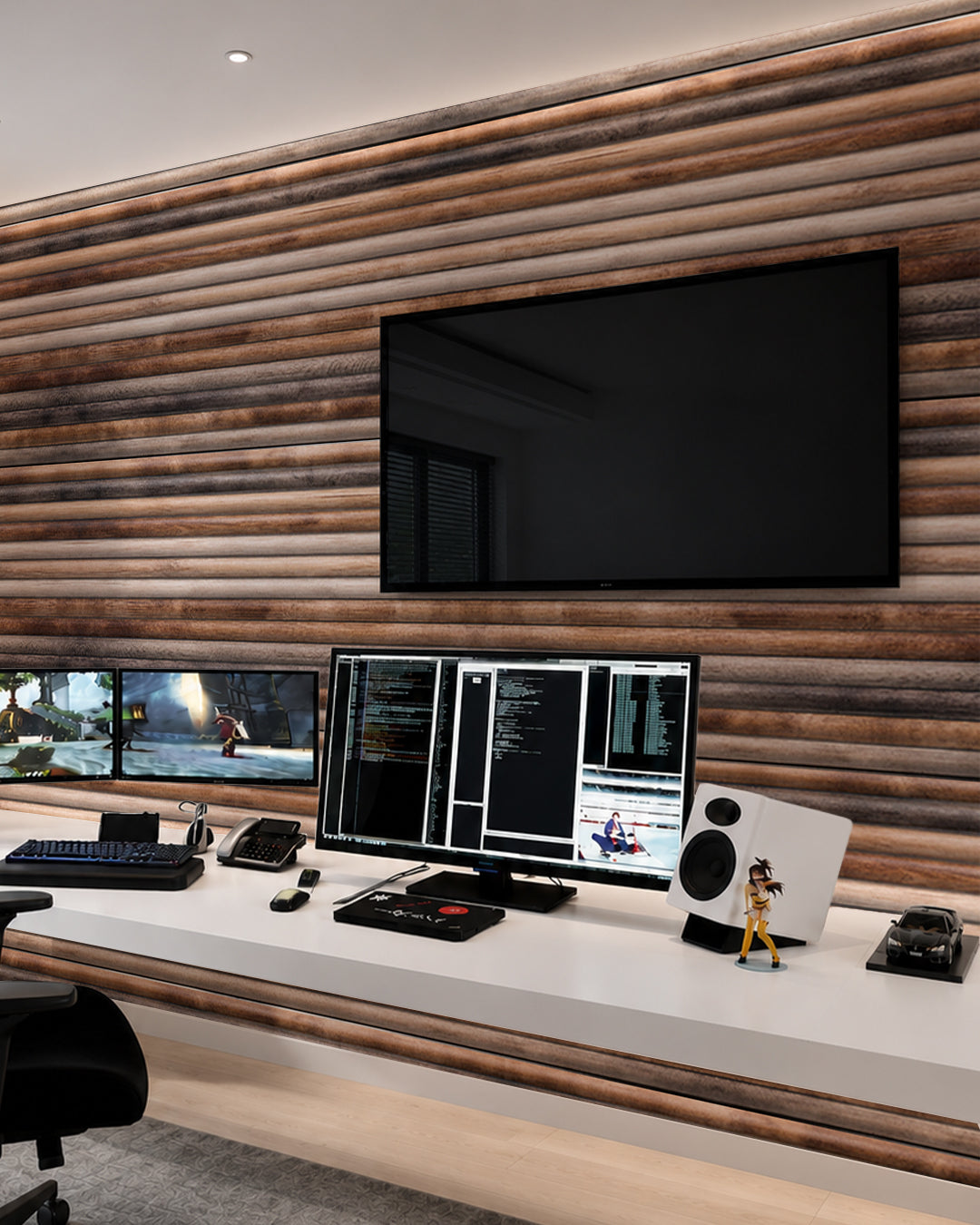 Wall Cladding Wood Look 50×100×2 cm | 3D Wall Panels Made of Styrofoam | Rustic Wood OP-02