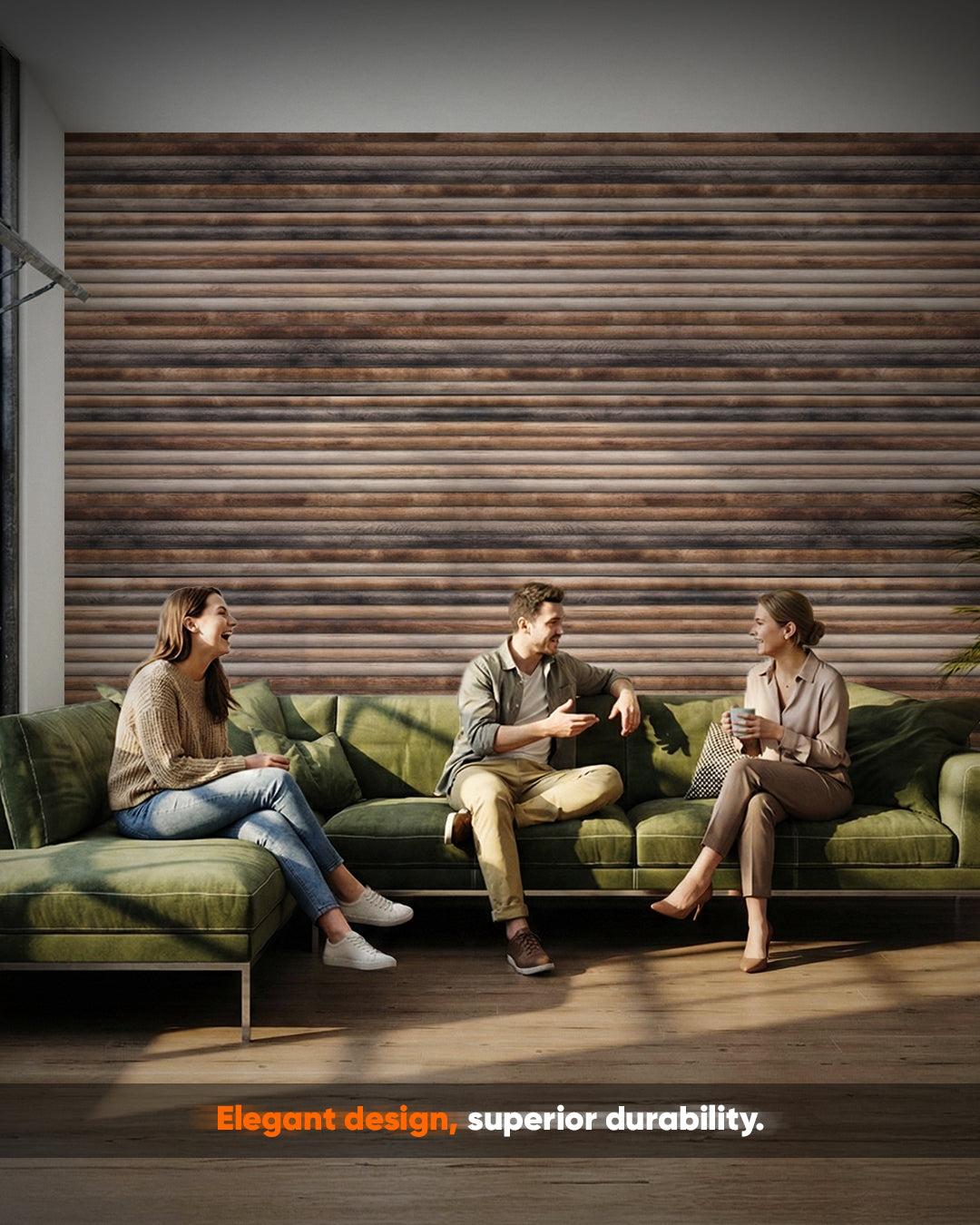 Wall Cladding Wood Look 50×100×2 cm | 3D Wall Panels Made of Styrofoam | Rustic Wood OP-02
