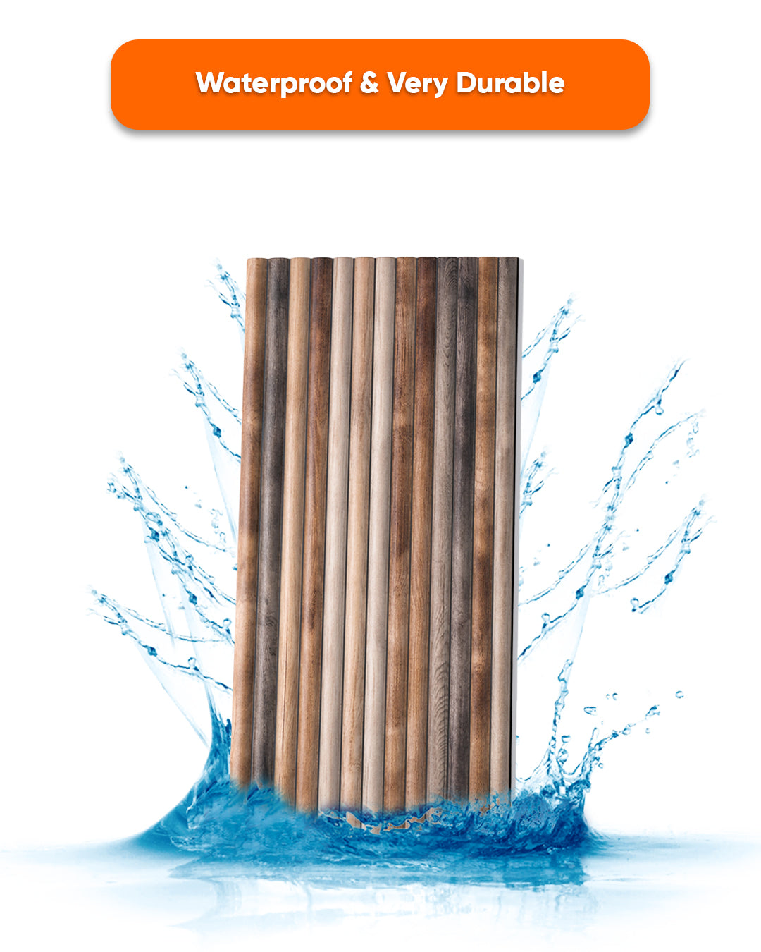 Wall Cladding Wood Look 50×100×2 cm | 3D Wall Panels Made of Styrofoam | Rustic Wood OP-02