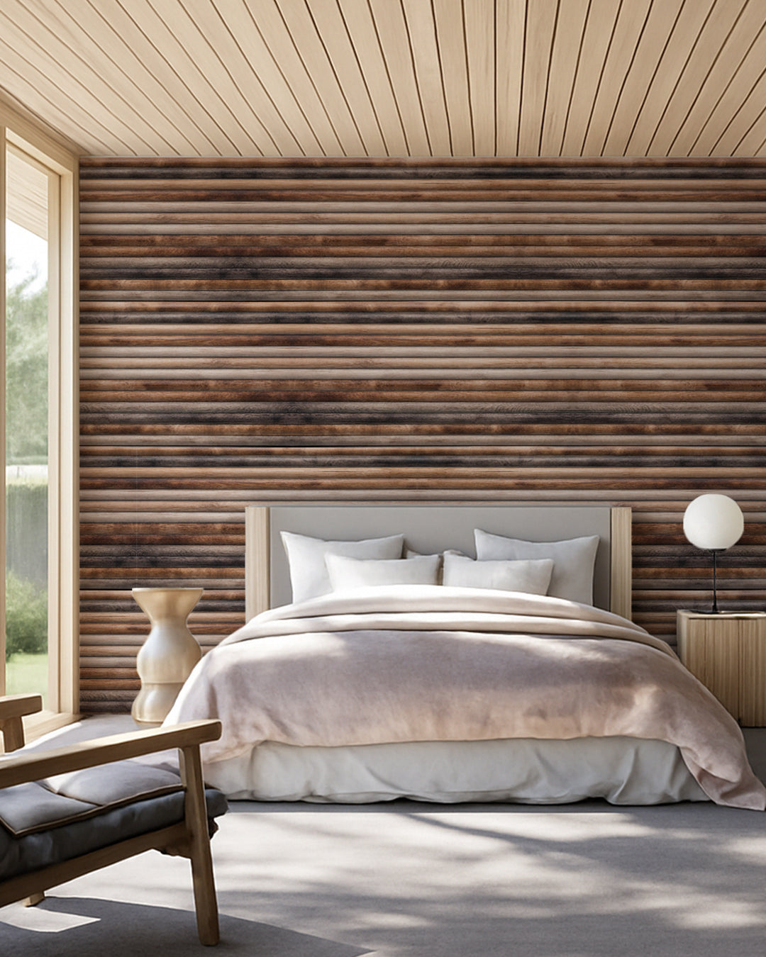 Wall Cladding Wood Look 50×100×2 cm | 3D Wall Panels Made of Styrofoam | Rustic Wood OP-02