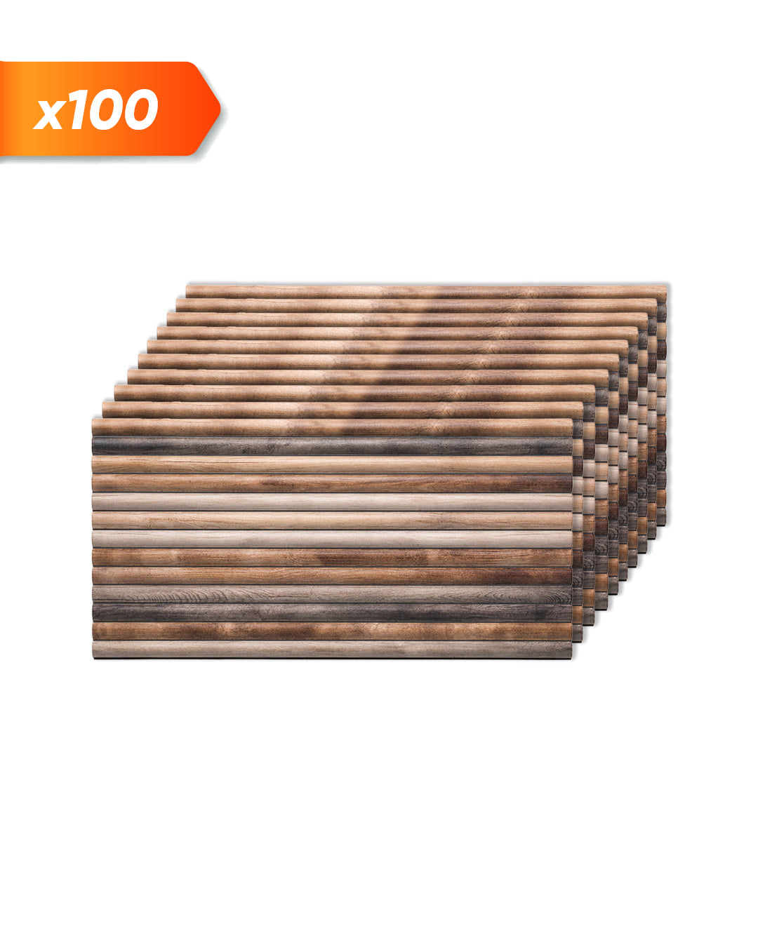 Wall Cladding Wood Look 50×100×2 cm | 3D Wall Panels Made of Styrofoam | Rustic Wood OP-02