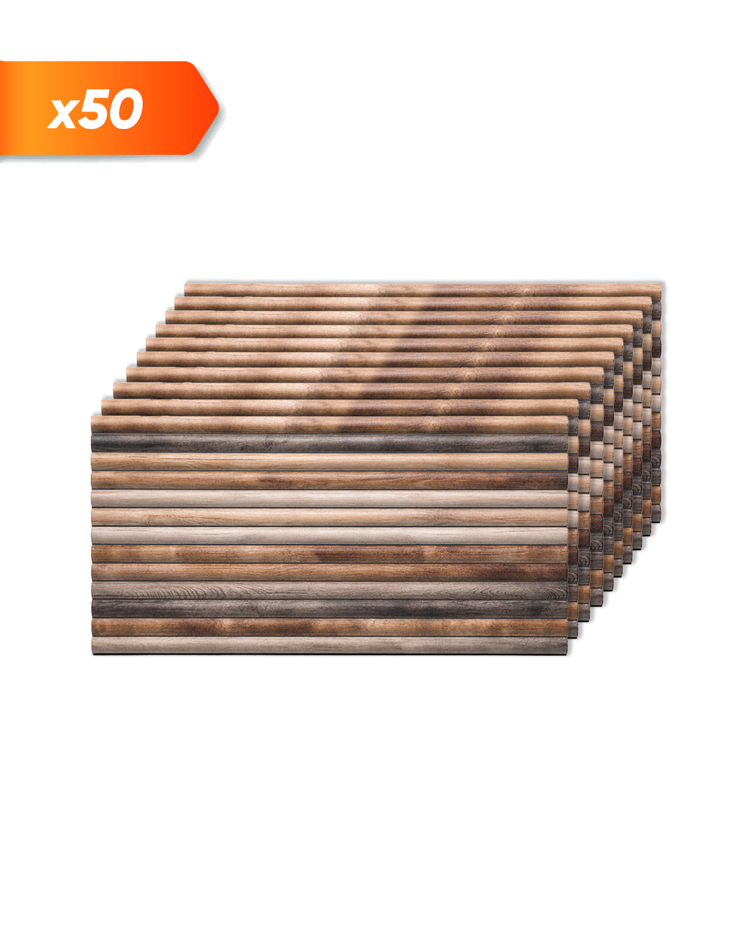 Wall Cladding Wood Look 50×100×2 cm | 3D Wall Panels Made of Styrofoam | Rustic Wood OP-02
