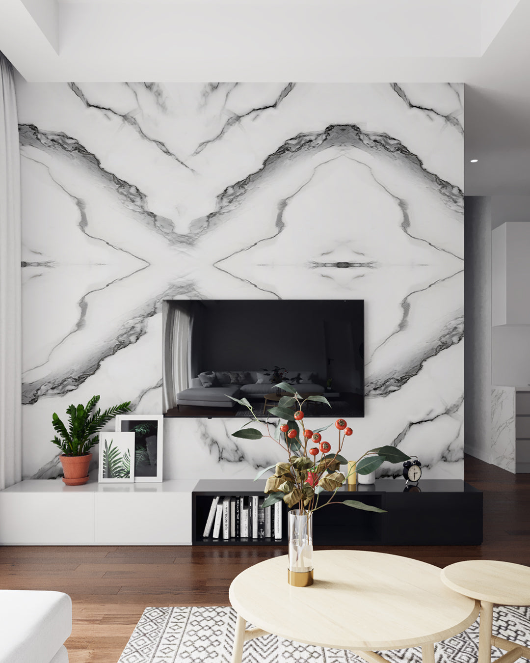 Panda Strait Marble Look Wallpanels