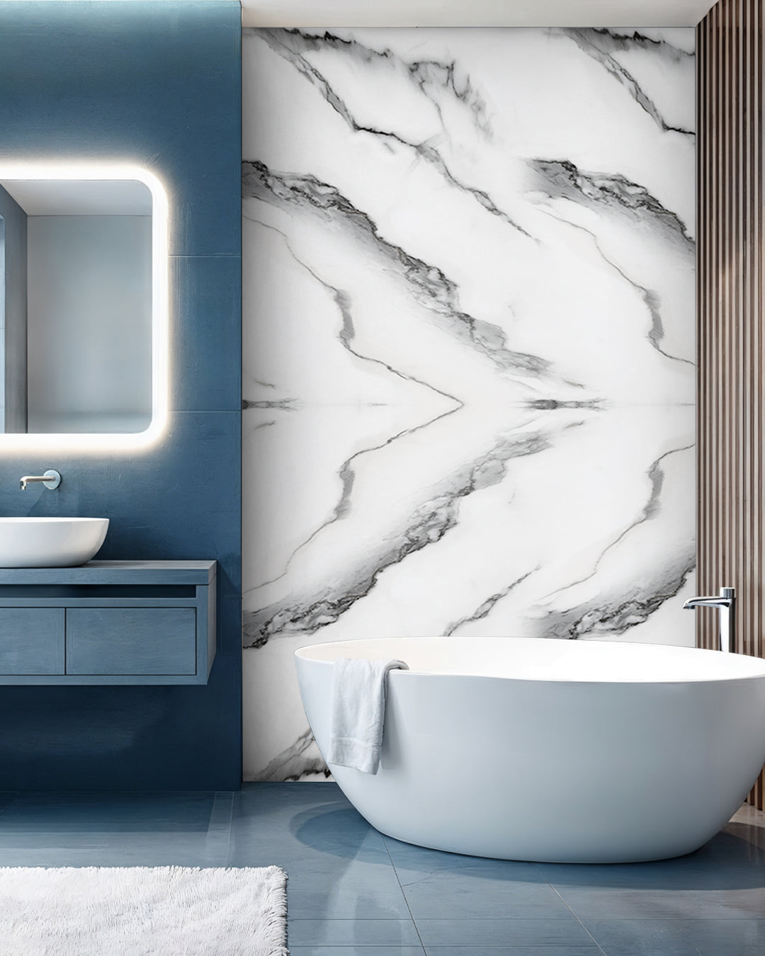 Panda Strait Marble Look Wallpanels