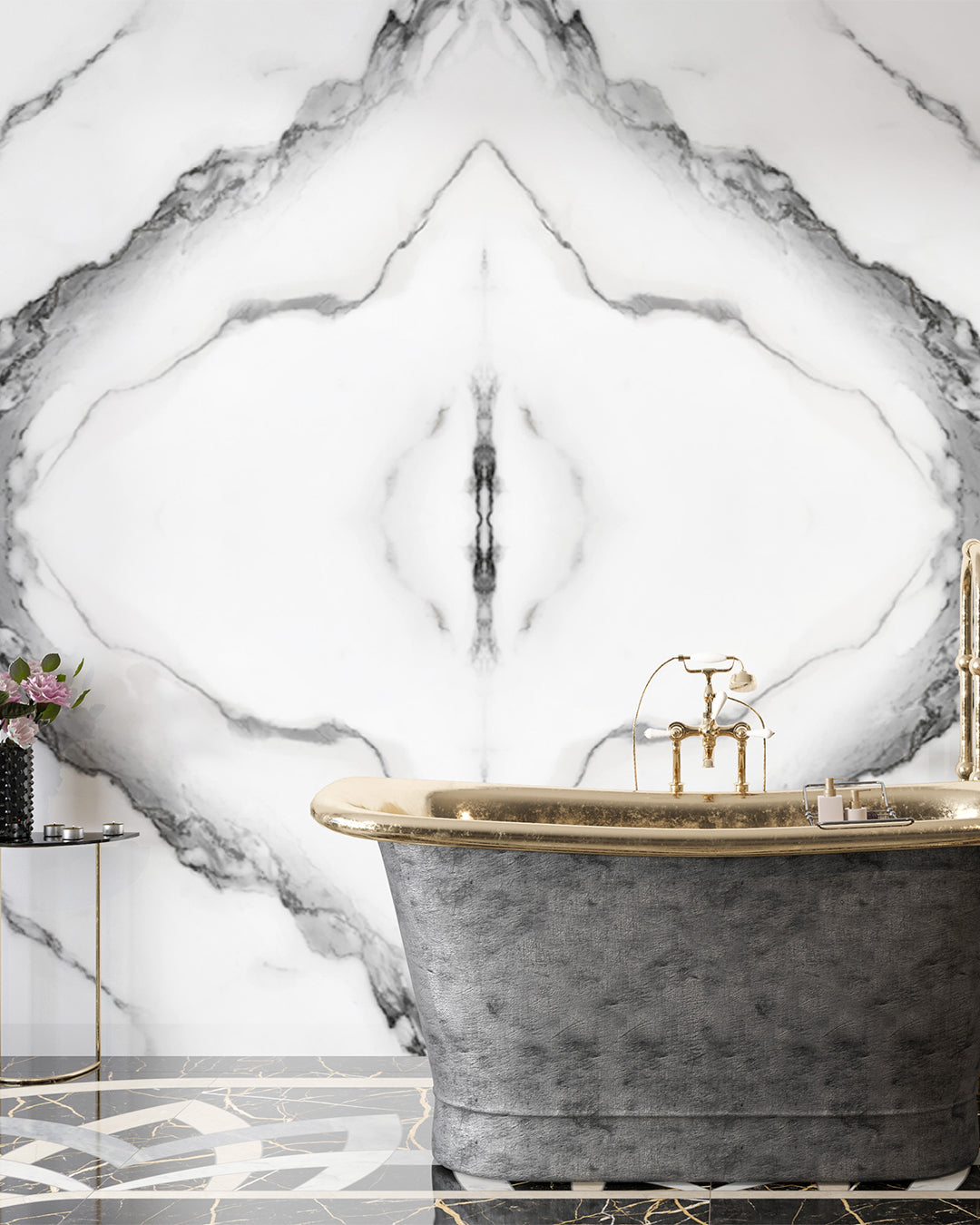 Panda Strait Marble Look Wallpanels