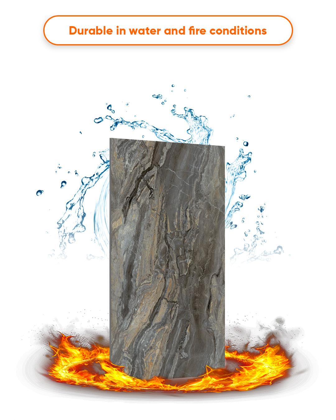 Smoky Brown Marble Look Wallpanels