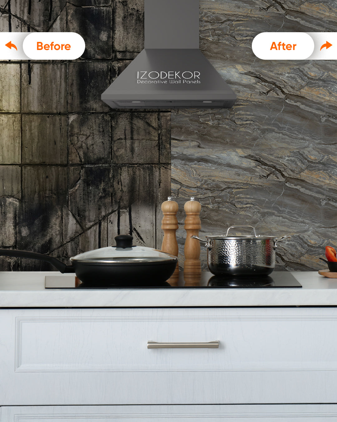 Smoky Brown Marble Look Wallpanels