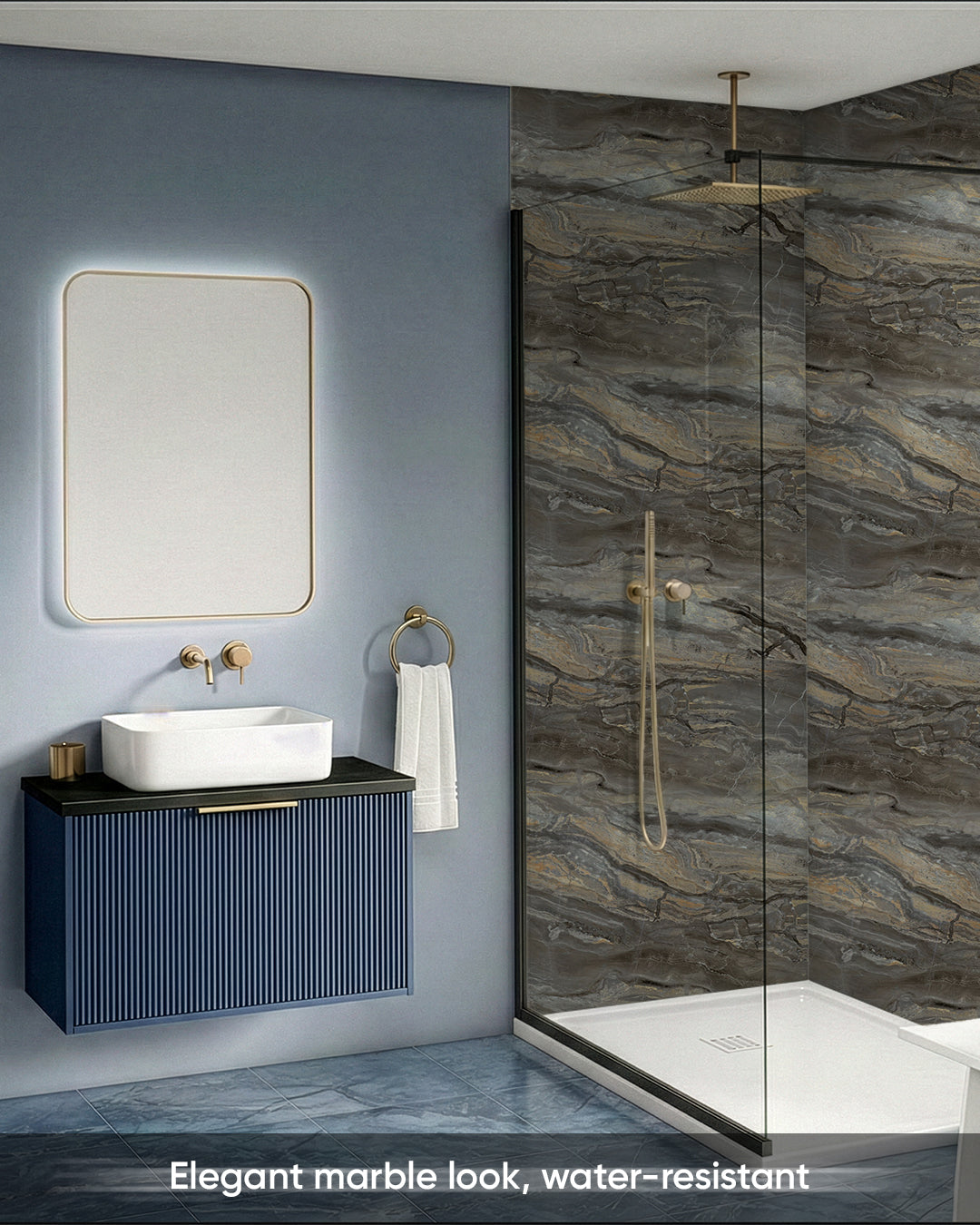 Smoky Brown Marble Look Wallpanels