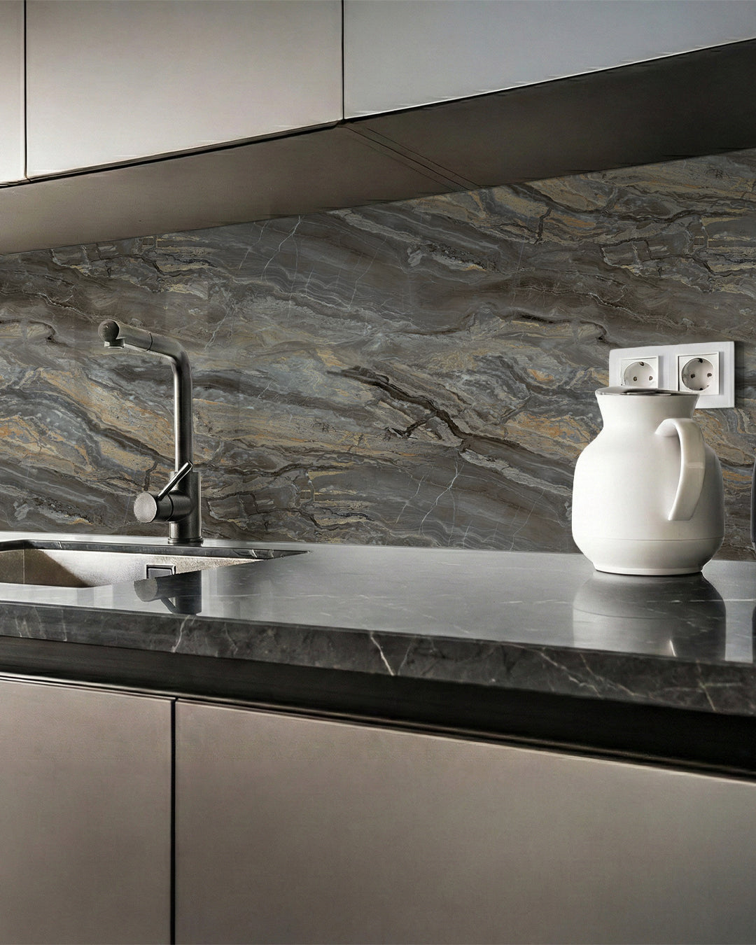 Smoky Brown Marble Look Wallpanels