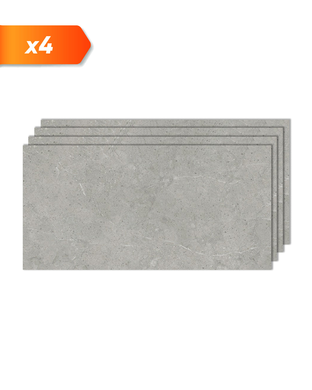 SPC Wall Panel 60×120 cm | Waterproof Wall Cladding | Stone Grey