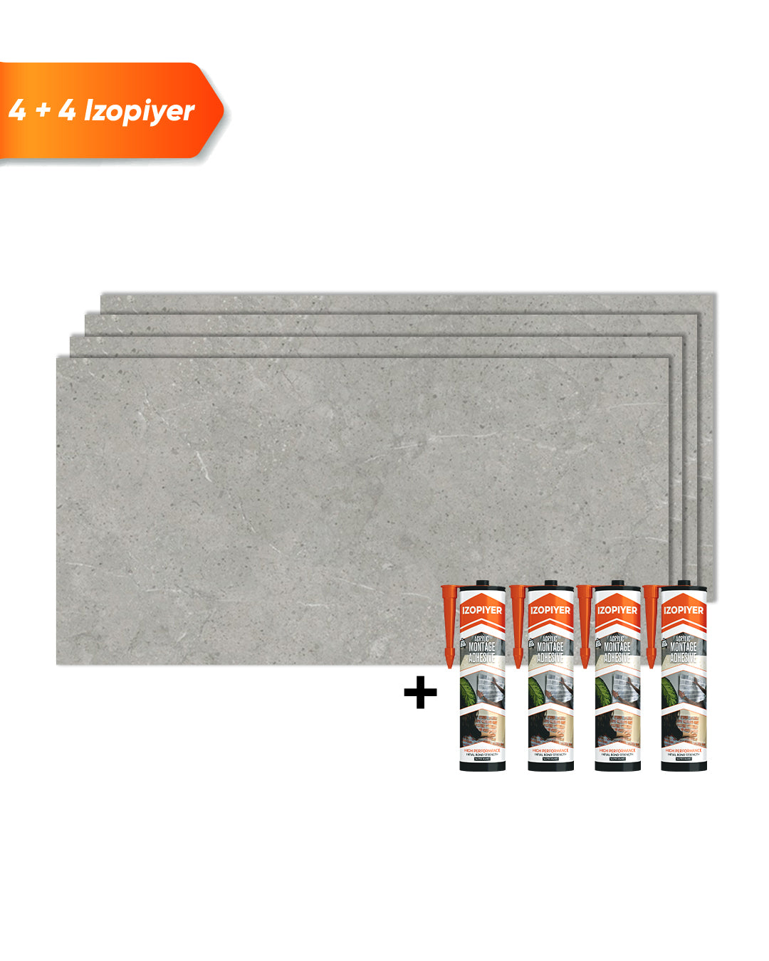 SPC Wall Panel 60×120 cm | Waterproof Wall Cladding | Stone Grey