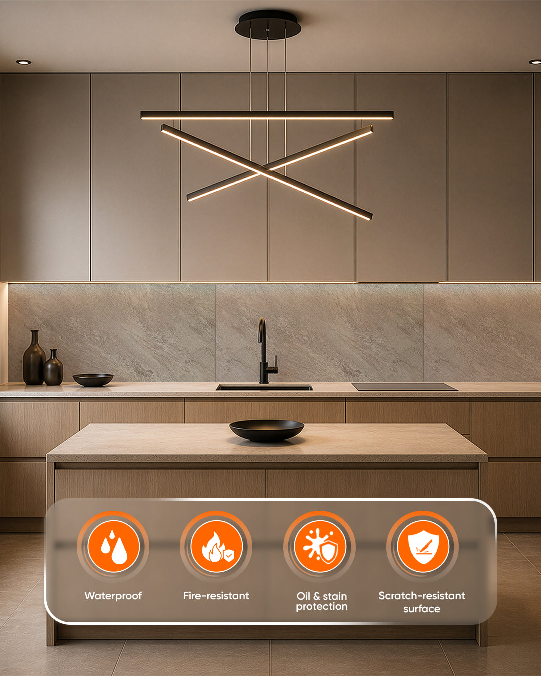 SPC Wall Panel 60×120 cm | Waterproof Wall Cladding | Sunset Luxury