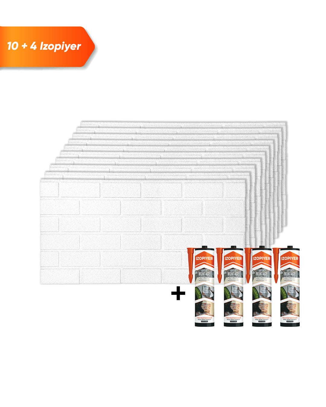 White Snow T-1900 3D White Brick Wall Panels