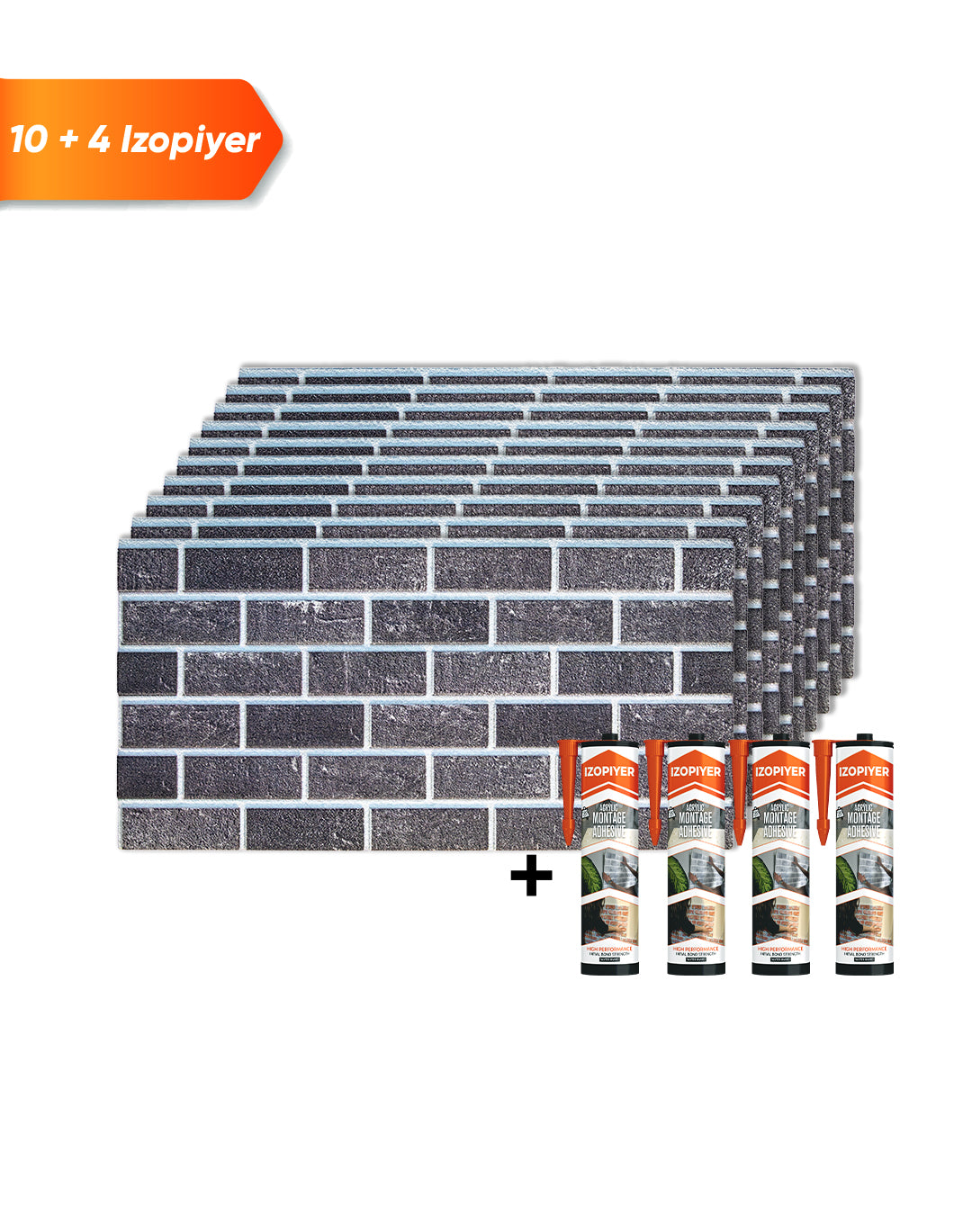 Ash Smoke T-1905 3D Brick Mixed Wall Panels