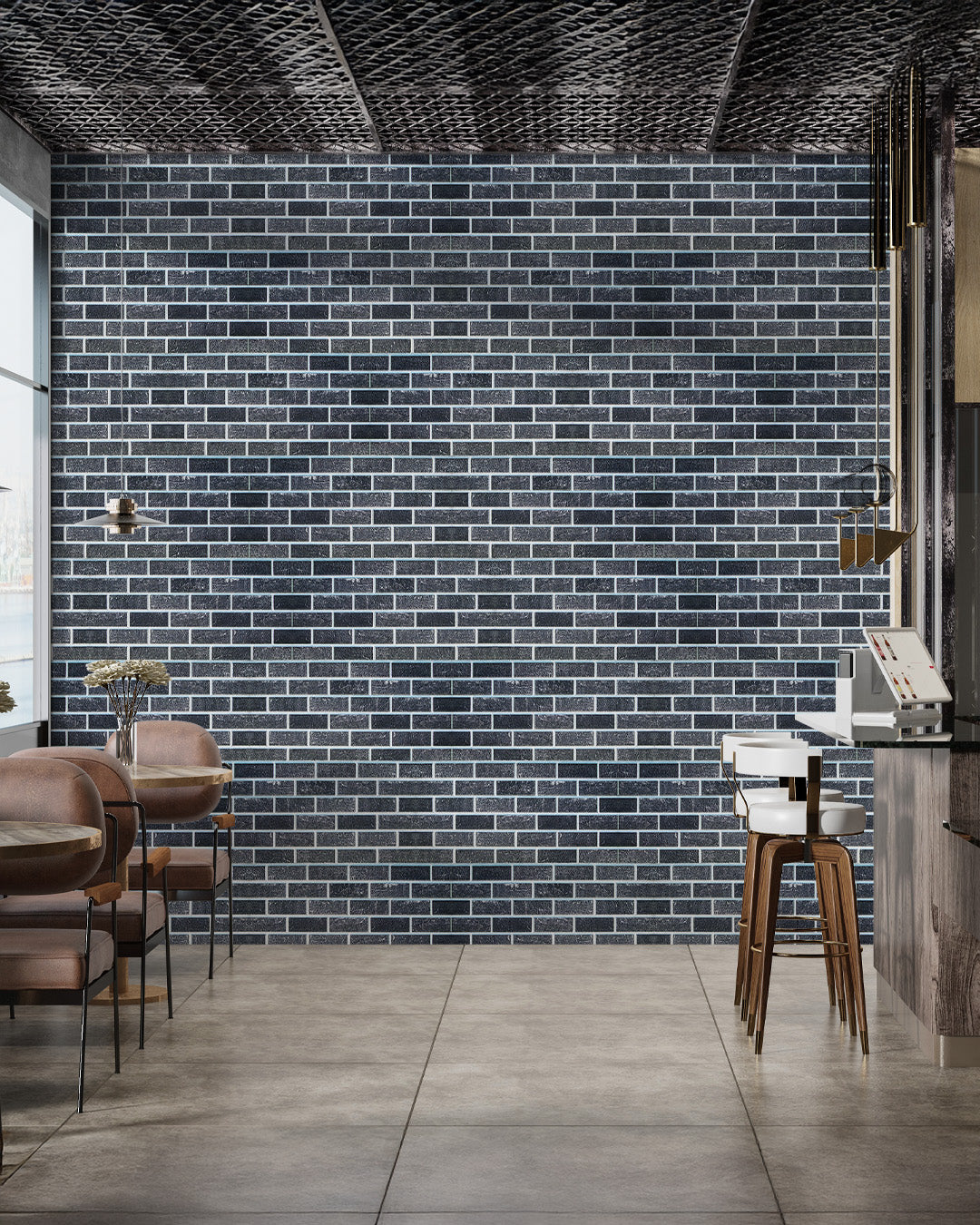 Ash Smoke T-1905 3D Brick Mixed Wall Panels